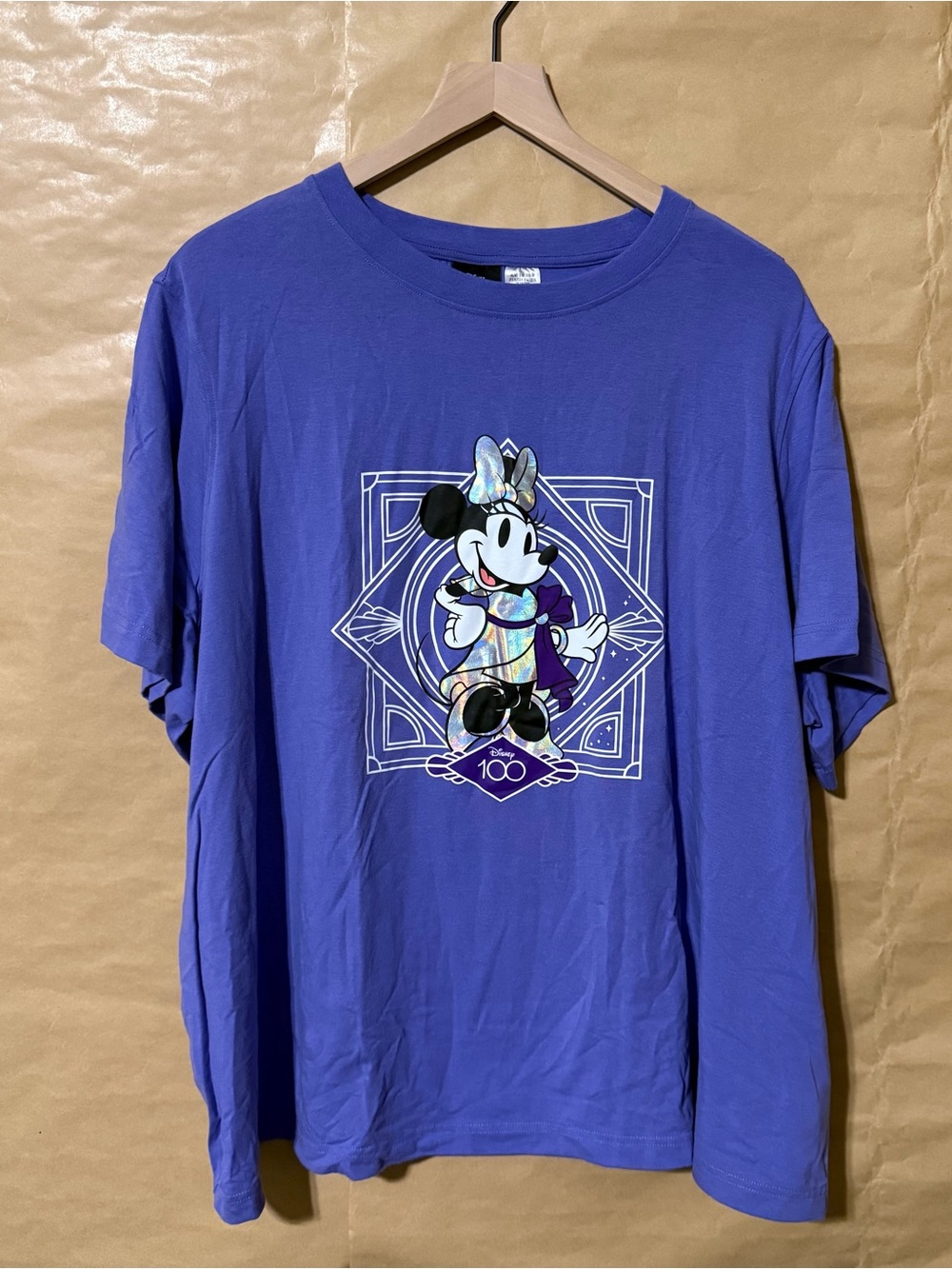 Disney 100 Minnie Mouse Holographic Purple T-Shirt 2XL 100 Years